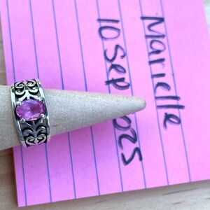 James Avery Silver Ring with Pink Gemstone